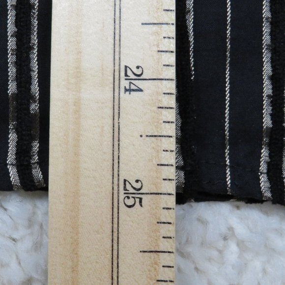 ZARA* Women's Long Sleeve Button Down Shirt Size Large~ Black & Gold Stripes - Picture 8 of 9
